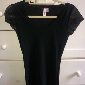 Sweet Pea black sheer mesh top